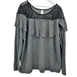 Lane Bryant Livi Active Mesh Ruffle Sweatshirt Gray Size 26/28 Photo 0