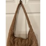 Large Puffer Quilted Women's Shoulder Tote Bag in Tan Photo 4