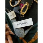 Tacera Womens Dress Size Small Faux Wrap Floral Green and Gold V Neck  Photo 4