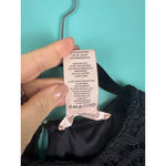 Philosophy Black Lace Top Women's Small Short Sleeve Lined Crochet Overlay Blous Photo 2