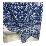 J.Crew No. 2 Pencil Skirt Blue White Baroque Print Lined Cotton Blend Women's 00 Size 00P Photo 2