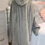 The Comfy Snuggie Pullover Blanket Gray Velvety Sherpa Robe Womens XS S M L XL Photo 9