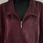 Christopher & Banks Christopher Banks Corduroy Jacket XL Purple Wine Zip Front Casual Long Sleeve Photo 2