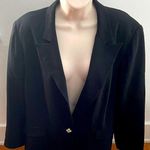 Louben Woman black triacetate crystal button office professional blazer size 16W Photo 0
