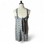 Athleta ‎ Black White Striped Criss Cross Halter Neck Dress Photo 1