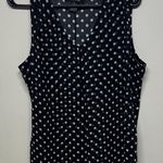 Chic Polka Dot Sleeveless Blouse Black Size XL Photo 0
