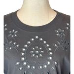 Rails  Shirt‎ Women Extra Small Vintage Black Cotton Eyelet Embroidery Byrdie Tee Photo 5