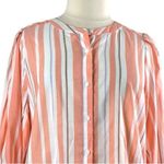 A New Day Target Button Down Blouse Long Sleeves Peach Stripes NEW Women’s XXL Photo 4