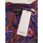 Mabel Navy Orange & Blue Paisley Tasseled Neck Tunic Top Women Large Boho NWT Photo 8
