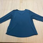 Avenue Women's 22/24 Peasant Blouse Teal Silver Metal Accent V Photo 1