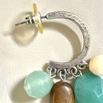 Silver tone hoops with beads Photo 4