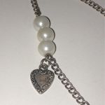 Brass Tone Bronze Tone Faux Pearl Heart Pendant Boho Necklace Photo 6