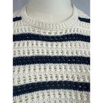 Madewell  100% Cotton Blue/Cream Striped Knit Tank Sweater Size SM Photo 1