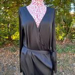 For Love & Lemons X Jaime King La Lydia Black Satin High Slit Wrap Dress Size S Photo 1