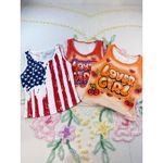 Shein American Flag & Love Girl Graphic Tank Tops Set of 3 M‎ Red Size M Photo 1