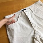 Free Assembly Cuffed, High Rise, Jean Shorts, Ivory, Cream, Ecru, Size 14 Tan Photo 2