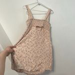 American Eagle  Scoop Neck Mini Slip Dress Light Baby Pink Ditsy Floral Cutout M Photo 14