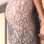 Lulus Ivory And Grey High Neck Dress! Photo 1