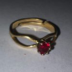 Ruby swavorski gold plated ring size 5 Photo 1