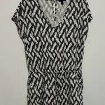 J.Crew  V Neck Romper with Tie Black and White Size Small Photo 0