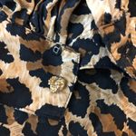 Reformation Blouse Top High Neck Long Sleeve Leopard Print XS/S Photo 2