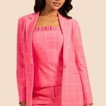 Trina Turk 💕💕 Caleta Top ~ Windowpane Tropical Suiting Candy Pink Medium M NWOT Photo 7