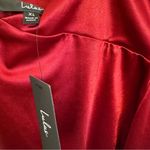 Lulus NWT  Romantic Nights Burgundy Satin Ruffled Bodycon Mini Dress Size XL Photo 8