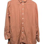 Trenery Women Tunic Linen Button Top‎ S Peach Minimalist Quiet Luxury Coastal Orange Photo 0