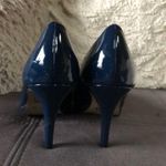 Pierre Dumas Navy Blue Shiny Heels Size 7.5 Photo 3