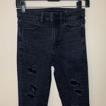 American Eagle Black Super Hi-Rise Distressed Crop Jegging Size 0 Photo 1