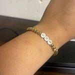 Unbranded Gold tone Beaded MOM Bracelet | Stretch Letter Charm Gift for Mom Photo 0