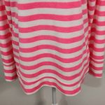 Telluride Pink and White Stripe Fleece Pullover Size Medium Comfy Pink Fleece Photo 2