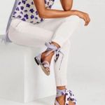 CAbi Blue & White Lace Up Floral Sandals size 10 Photo 3