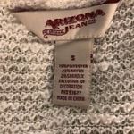 Arizona Jeans Womens Beautiful Ivory colored 3/4 sleeve knit long cardigan w/lace small Photo 4