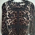 Leopard Print Dress Velvet Bodycon Lace Trim Party Cocktail Mini Size‎ M Brown Size M Photo 4