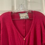 Westbound Pink Waffle Knit Button Up Tie Knot Top Photo 3