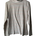LL Bean Shirt Womens Medium Striped Turtleneck Long Sleeve Multicolor Stretch Photo 0