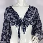 Raga  Cropped Wrap Top Handkerchief Sleeves Photo 2