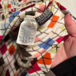 Lands' End Womens Multicolor Argyle Fleece Quarter Zip Pullover Size Small Photo 4