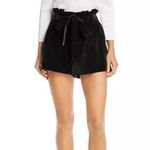 Alice + Olivia  Laurine Paper Bag Black Velvet Shorts US 2 Photo 0