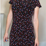 Coldwater Creek Vintage  Black Floral Mini Dress Size 6P Photo 0