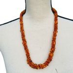 Jay King Amber Beaded Braided Necklace Silver Desert Rose 26” Photo 0