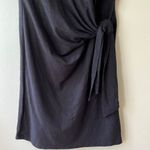 Gap Sz M Black Ties at Side Shirt Midi Dress Pullover Stretch Unlined Photo 3