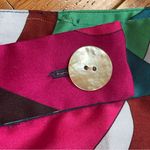 ZARA satin effect multicoloured paisley cropped culottes high waist pants Sz L Photo 5