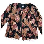 NWT VINTAGE 90s MSK Floral Beaded Top Black Size XL Photo 1