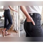 Frank & Eileen Monaghan Mom Jeans Fly Button High Rise Faded Black Size 30 ankle Photo 1