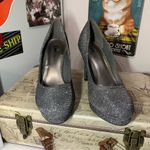 Fioni Night Black Silver Glitter Heels Photo 2