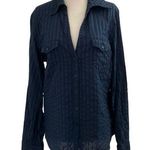 Michael Kors Blue Button Up Roll tab Sleeve Shirt Size 14 | 5-7 Photo 0