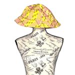 Aerie  Jacquard Reversible Bucket Hat - Cotton Yellow/Pink/Brown Adjustable Cap Photo 8