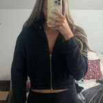 Lounge cropped zip up in black Photo 0